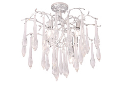 REINA PL5 D600 SILVER PATINA Crystal Lux REINA потолочная люстра с серебристым основанием и подвесками в виде капель