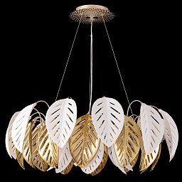 RAMONA SP8 Crystal Lux RAMONA подвесная люстра с крупными декоративными элементами в виде листьев на круглом каркасе