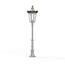 Louvre N° 8; one-piece clear glass E27 105W; Silk grey