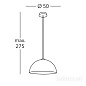 Kolarz Cult A1339.31.Wm.Ag/50 подвесной светильник матовый белый серебро ø50cm высота 25cm макс. высота 275cm 1 лампа e27