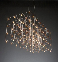 UNIVERSE SQUARE TRIPLE SUSPENSION,LED, BRASS