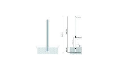 CYLINDRICAL POLE 3,5 METERS TO BE BURIED опора, PUK