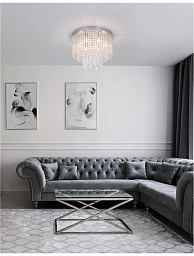 9180892 Nova Luce Nunzia потолочная люстра с множеством стеклянных подвесов на круглом основании