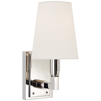 Watson Small Sconce полированный никель с льняным абажуром