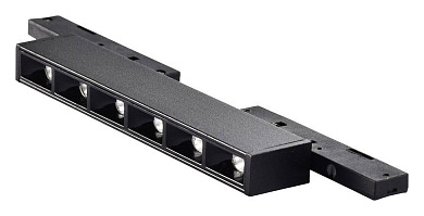 магнитный трековый светильник чёрного цвета с прямоугольным корпусом и встроенными LED-модулями 24V