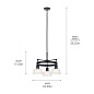 Eastmont 3 Light Chandelier Black  and Walnut Wood люстра 52402BK Kichler — фото 12