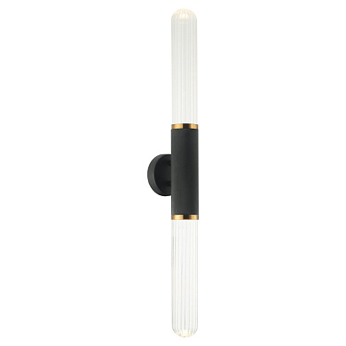 настенное бра с продолговатым стеклянным плафоном на металлическом основании