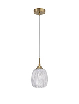 Clear Glass Satin Gold Metal LED E27 1x12 Watt 100-240 Volt IP20 Bulb Excluded D: 13.5 H: 120