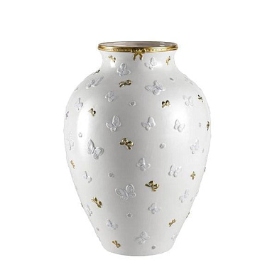 Butterfly large vase - white & gold ваза, Villari