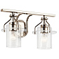 Everett 16" 2 Light Vanity Light with Clear Glass Polished Nickel настенный светильник 55078PN Kichler