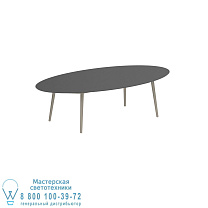 НИЗКИЙ ОБЕДЕННЫЙ СТОЛ STYLETTO 250X130CM, АЛЮМИНИЕВЫЕ НОЖКИ, ПЕСОЧНАЯ КЕРАМИЧЕСКАЯ СТОЛЕШНИЦА, ЧЕРНЫЙ Royal Botania