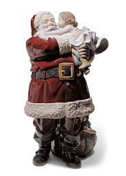 Фарфоровая скульптура Санта-Клауса с девочкой Santa I've Been Good! Lladro, лимитированная серия 01001960
