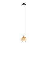 Gradient Champagne Glass, Brass Gold Metal & Matt Black Metal Base LED 5Watt 220-240Volt 250Lm IP20 3000K D:16 H:200cm