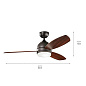 52" Vassar Fan LED Olde Bronze люстра-вентилятор 330002OZ Kichler — фото 3