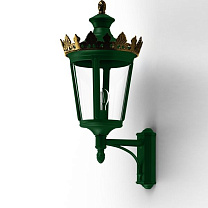 Louvre N° 5; one-piece clear glass E27 105W; Fir green