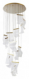 A2283SP-14GO Arte Lamp Grappolo каскадная люстра с прозрачными подвесами и золотыми элементами