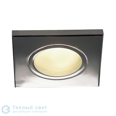 встраиваемый потолочный светильник квадратной формы из хромированного металла