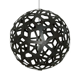 207 Coral David Trubridge Сферический подвесной светильник из фанеры чёрного цвета
