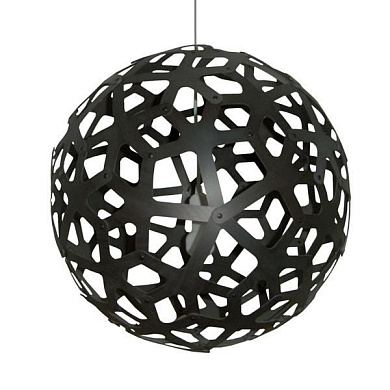 207 Coral David Trubridge Сферический подвесной светильник из фанеры чёрного цвета
