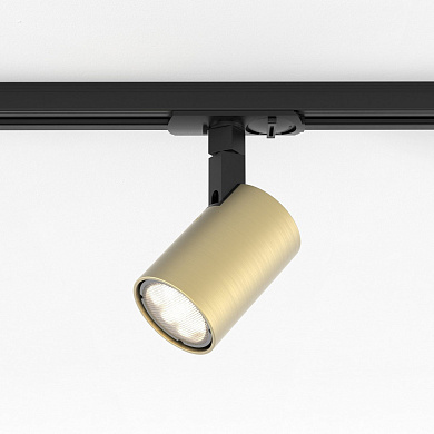 однофазный трековый светильник с регулируемым корпусом цвета матовое золото