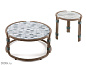 Rotin Круглый журнальный столик со столешницей из мрамора и цемента Ethimo PID524411