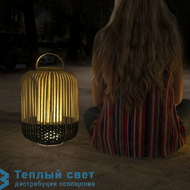 уличная настольная лампа в виде фонаря из ротанга