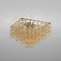 Потолочный светильник GIOGALI 65Q CRYSTAL AMBER GLOSSY CHROME E27 CE