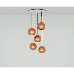 CLPS02-PEUM4 Tom Dixon Copper подвесная люстра с шарообразными плафонами из меди на многоуровневом основании