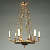 CL0047.BK.SE Serrant Empire Chandelier, Black, 6 Lights, made to order