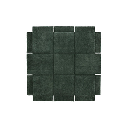 2500-6000 Design Stockholm House Basket Тёмно-зелёный ковёр квадратной формы с фактурным рисунком