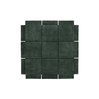 2500-6000 Basket Design House Stockholm Тёмно-зелёный ковёр квадратной формы с фактурным рисунком