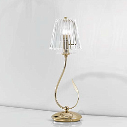 550/1L Light gold IDL Chloe настольная лампа с изогнутой ножкой и прозрачным плафоном