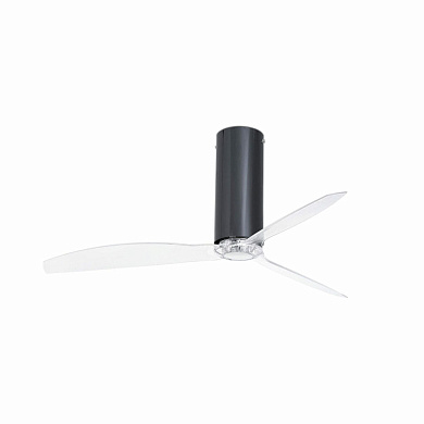 32035WP Faro TUBE FAN Shiny black/transparent ceiling fan with DC motor SMART люстра-вентилятор блестящий черный