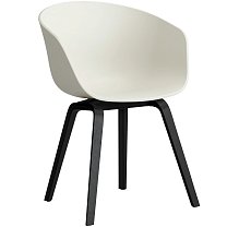 About A Chair AAC 22, основание черный лакированный дуб / корпус полипропилен, меланжевый кремовый