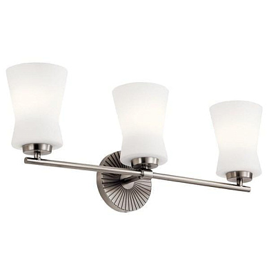 Brianne 24.5" 3 Light Vanity Light with Satin Etched Cased Opal Glass  Classic Pewter настенный светильник 55117CLP Kichler