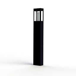 108021113 Roger Pradier Brick2 садовый столбик чёрного цвета с высоким корпусом и стеклянным плафоном