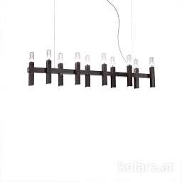 6030.81061 Kolarz Spigolo люстра линейная с десятью лампами в темном корпусе