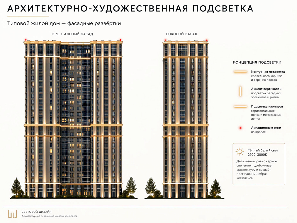 Предложение по архитектурно-художественному освещению ЖК Фреш.