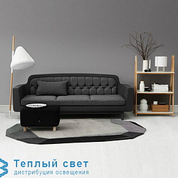 торшер с круглым основанием и сферическим плафоном