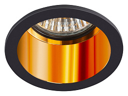 A2165PL-1BK Arte Lamp Caph встраиваемый потолочный светильник с золотистым отражателем