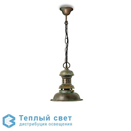 подвесной светильник с купольным металлическим плафоном в винтажном исполнении