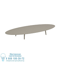 STYLETTO НИЗКИЙ СТОЛ ДЛЯ ГОСТИНОЙ 320X140CM АЛЮМИНИЕВЫЕ НОЖКИ С ПЕСОЧНО-КЕРАМИЧЕСКОЙ ВЕРХНЕЙ ЧАСТЬЮ ЖЕМЧУЖНО-СЕРЫЙ Royal Botania