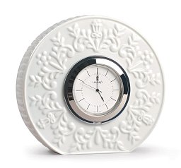 Фарфоровые настольные часы с узором из колокольчиков Logos Lladro 01009603