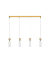 Opal Glass Stone Travertine Glossy Brushed Gold Metal Base LED G9 4x5Watt 100-240Volt IP20 Bulb Excluded L:81 H:225 cm