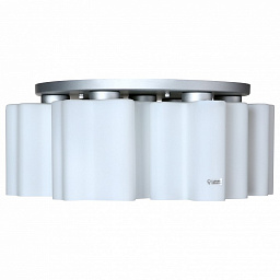 802070 Lightstar Nubi потолочный светильник с глянцевым белым плафоном и хромированным кольцом