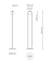 C_BALL F BRASS 169 x 33 x 33 cm; C_BALL F BLACK VOL 0,18 m³