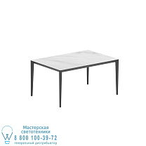 СТОЛ U-NITE 150X100CM АНТРАЦИТОВЫЙ С КЕРАМИЧЕСКОЙ СТОЛЕШНИЦЕЙ BIANCO STATUARIO Royal Botania