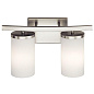 Crosby 15" 2 Light Vanity Light Satin Etched Cased Opal Brushed Nickel настенный светильник 45496NI Kichler