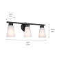 Stamos 20" 3 Light Vanity Light Black настенный светильник 55121BK Kichler — фото 7