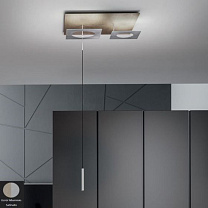 PETRA  SOSPENSIONE 41+13W 3000K ECRU'-  ALLUMINIO SATINATO